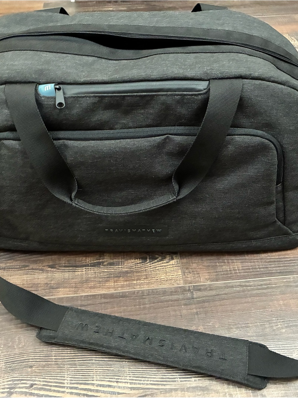 Travis Mathew Charcoal Black Travel Duffel with Removable Strap